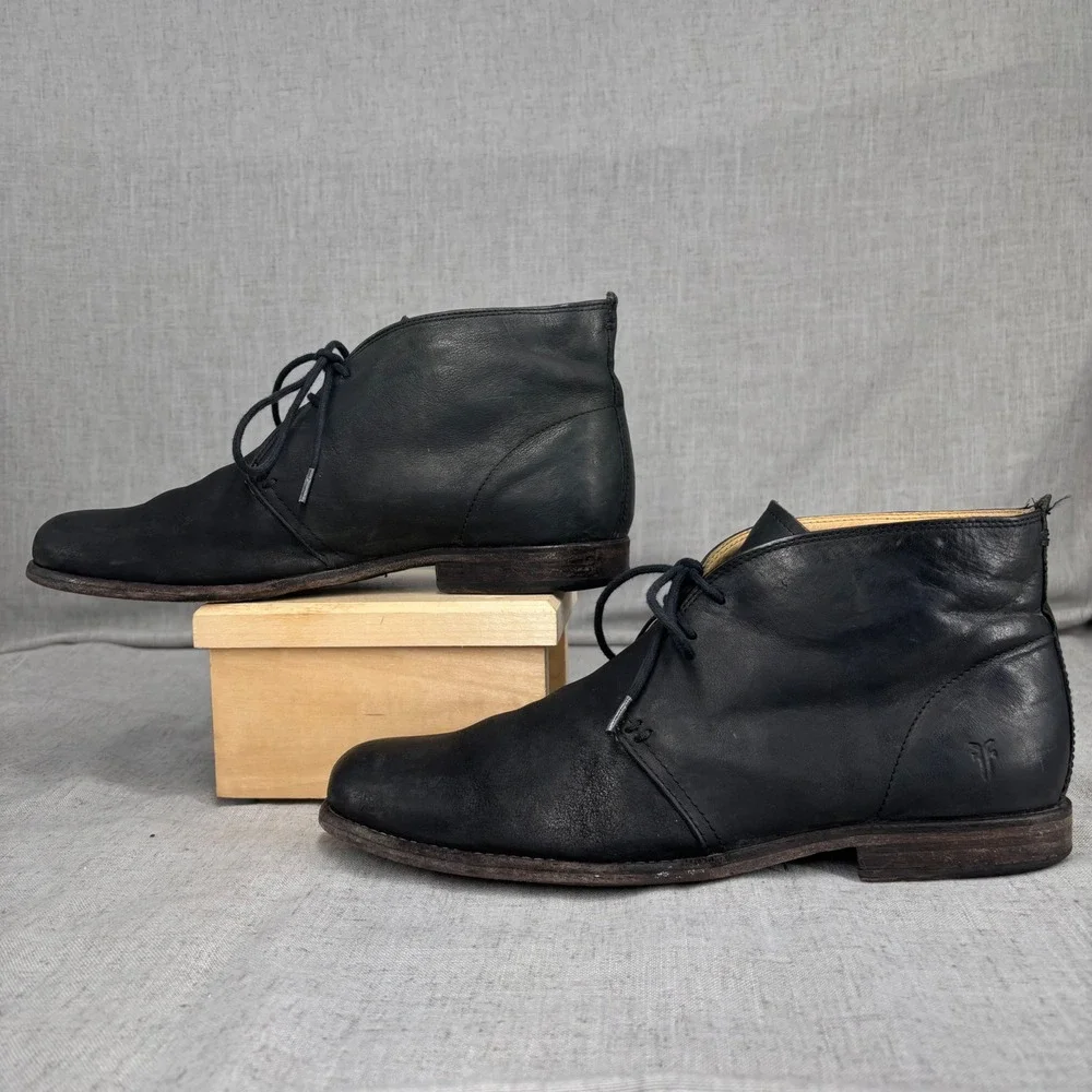 FRYE Phillip Chukka Boots‎ Black Leather Lace Up Business Shoes Men's Size 11
